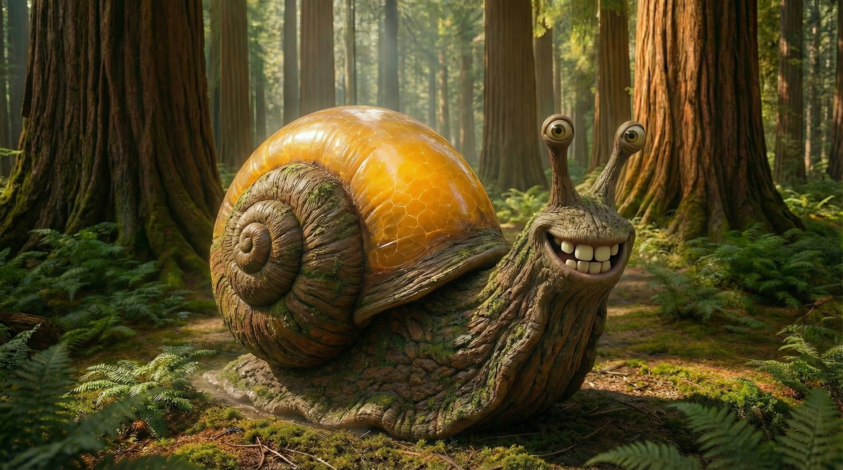 Concept art of the Bark snail, a creature from the wider Quantum Highway world